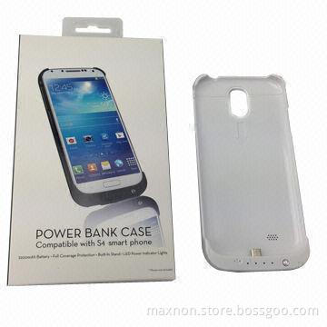 3,200mAh Power Bank Case for Galaxy S4/i9500, with Screen Protector Leather